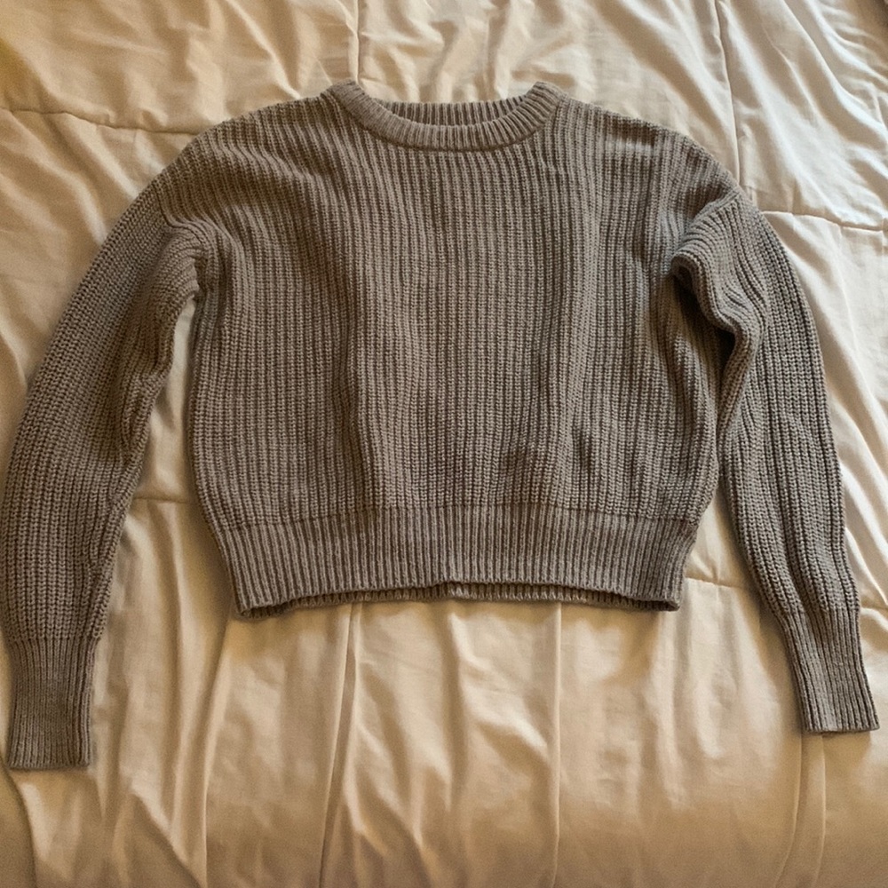 grey urban outfitters cropped sweater - Picture 2 of 4
